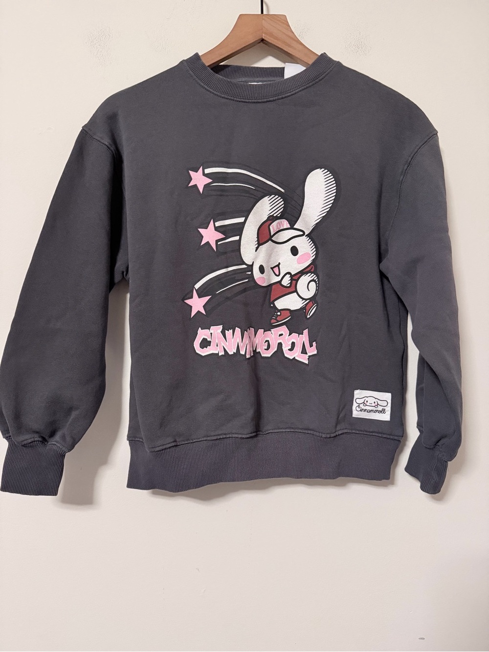 Zara x Sanrio Kid Cinnamoroll Novelty grey Crew Neck Sweatshirt Sz 13-14